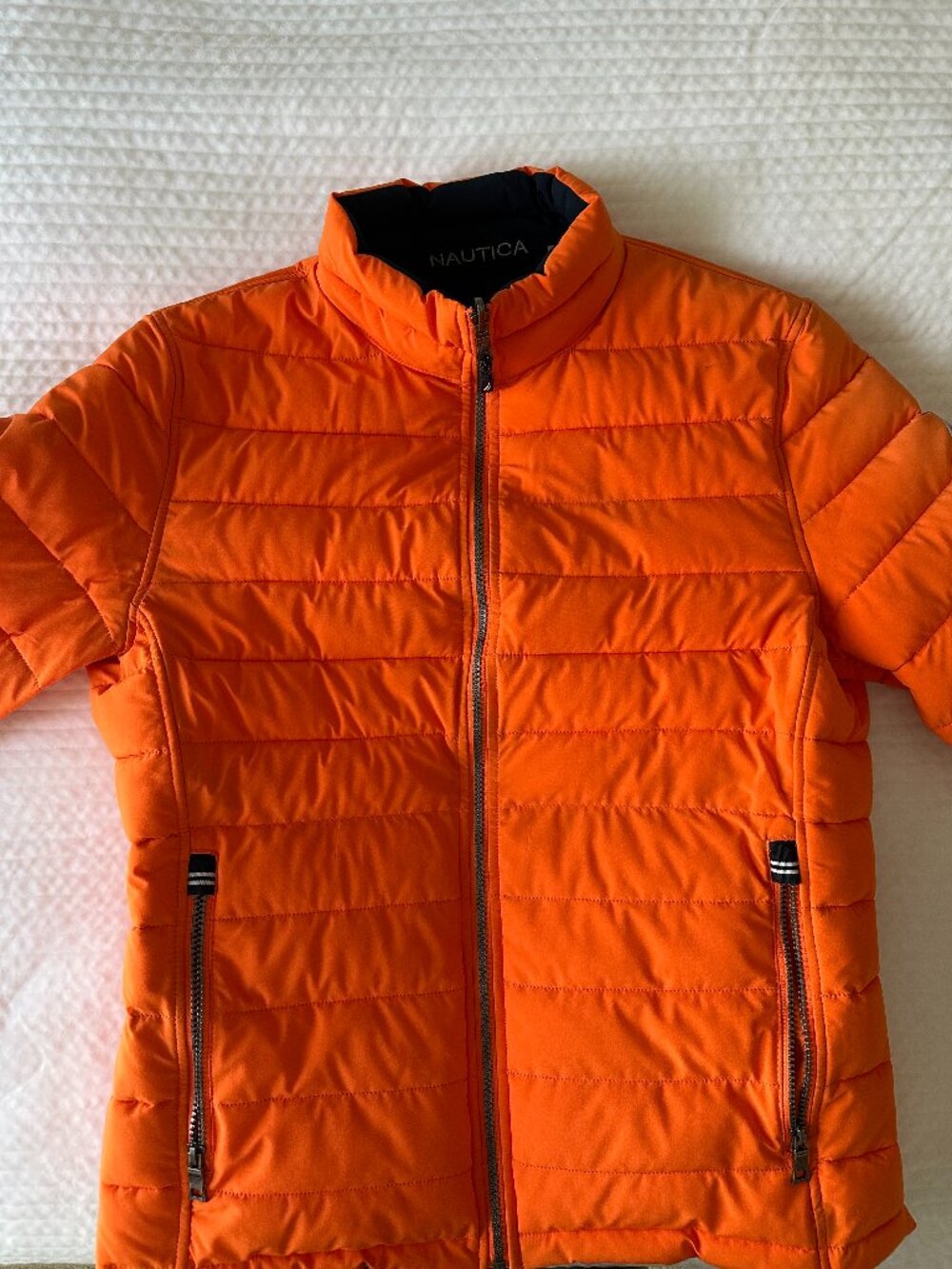 Nautica Men's Reversible Puffer Jacket M | Orange / Navy
